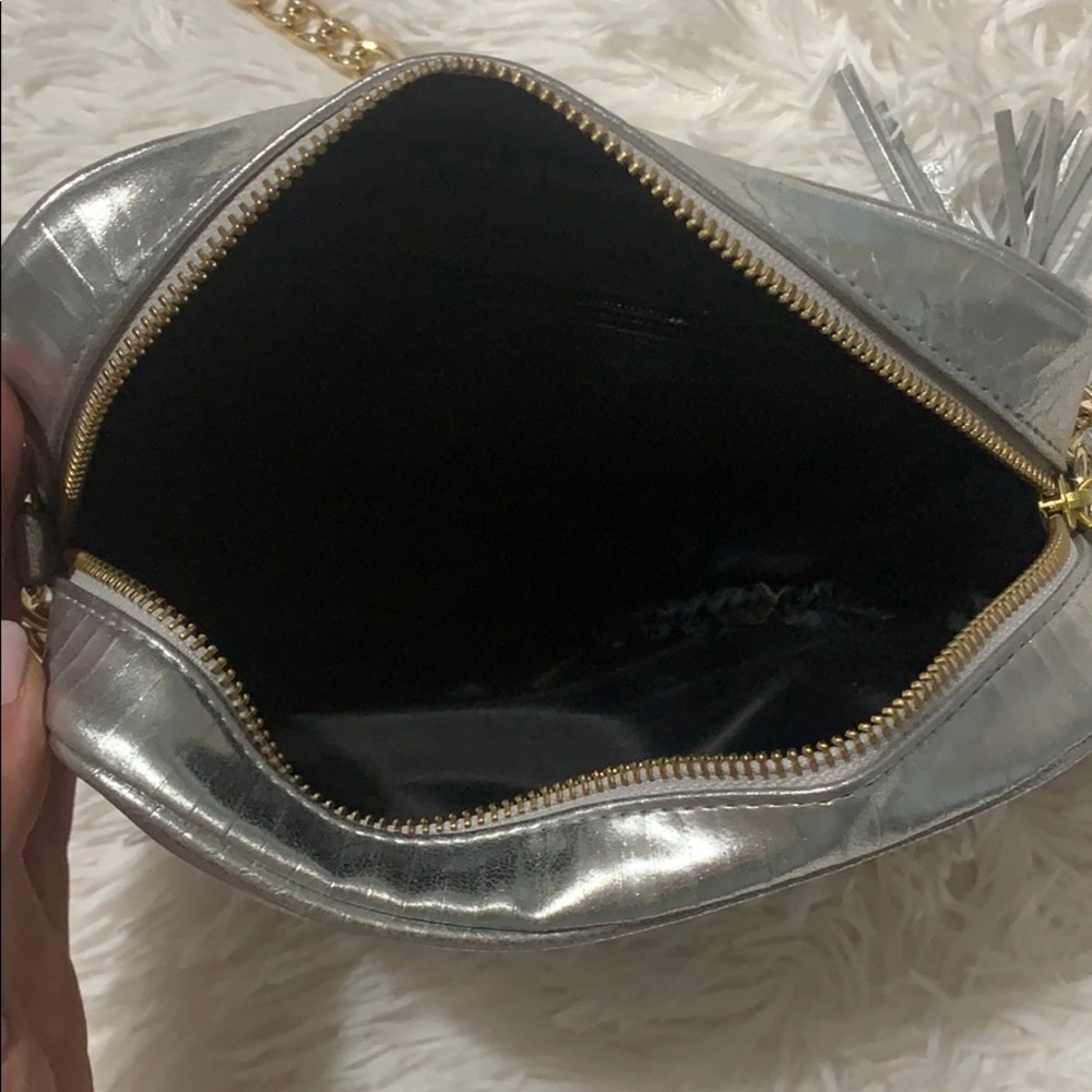 Silver Metallic Victoria’s Secret Crossbody Purse - Picture 3 of 3